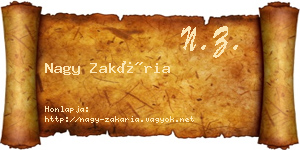 Nagy Zakária névjegykártya